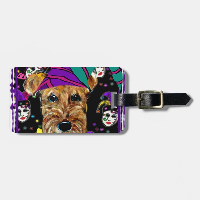 ETIQUETA PARA MALETAS TERRIER AIREDALE (Frente Horizontal)