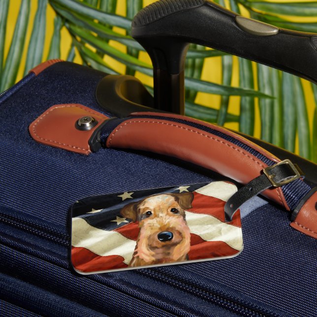 ETIQUETA PARA MALETAS TERRIER AIREDALE (Anverso In situ 3)