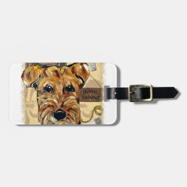 ETIQUETA PARA MALETAS TERRIER AIREDALE (Frente Horizontal)
