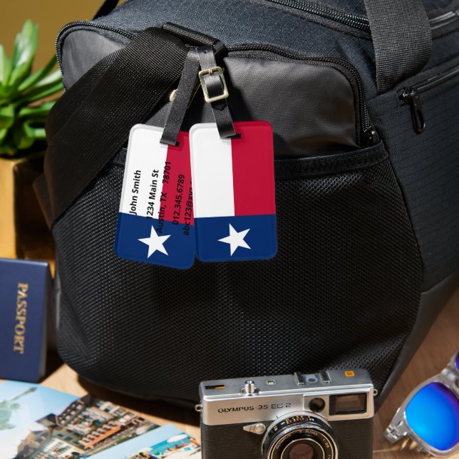 Etiqueta Para Maletas Texas (Anverso & Reverso)