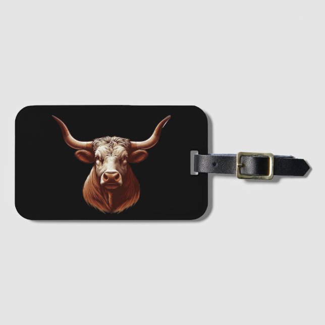 Etiqueta Para Maletas Texas Longhorn (Anverso horizontal)