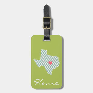 Etiqueta Para Maletas Texas Love with Personalizado Heart and Family Nam