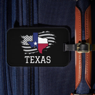 Etiqueta Para Maletas Texas State Map USA Patriotic Texan