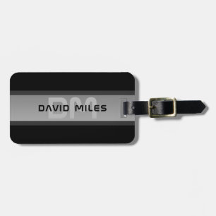 Etiqueta Para Maletas Texto moderno con capas de Personalizable Negro
