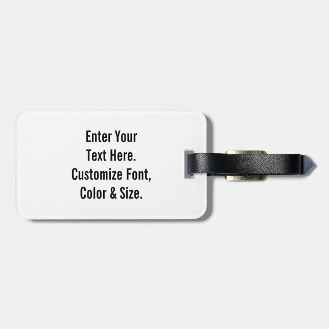 Etiqueta Para Maletas Texto personalizado (Atrás Horizontal)