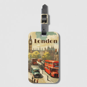 Etiqueta Para Maletas Texto personalizado de Londres Big Ben vintage