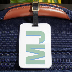 Etiqueta Para Maletas Texto personalizado de monograma
