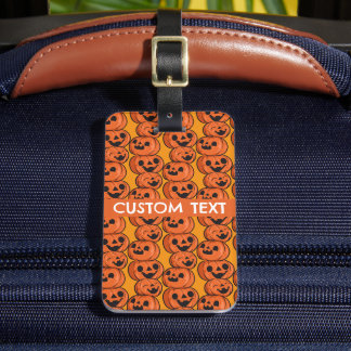 Etiqueta Para Maletas Texto personalizado Halloween Calabazas felices Pe