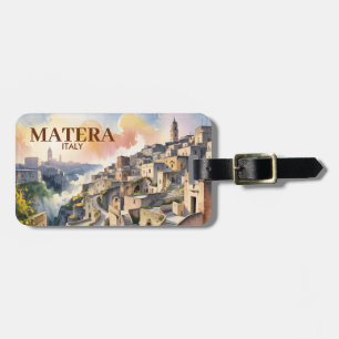 Etiqueta Para Maletas Texto personalizado Matera Italia Viaje Sassi di M