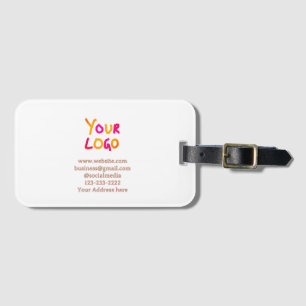 Etiqueta Para Maletas texto simple mínimo agregue su logotipo/diseño aqu