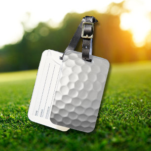 Etiqueta Para Maletas Textura de Bola de Golf Blanca con Hoyuelos