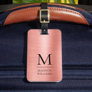 Etiqueta Para Maletas Textura de brillo dorado rosa salmón rubor persona