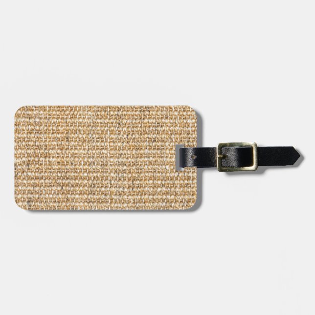 Etiqueta Para Maletas Textura de Burlap (Frente Horizontal)