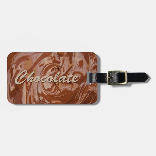 Etiqueta Para Maletas Textura de chocolate fundida (Frente Horizontal)