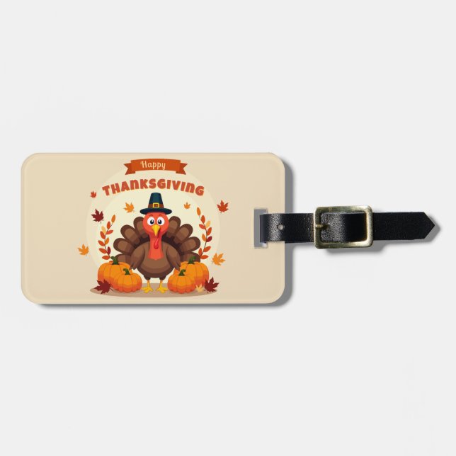 Etiqueta Para Maletas Thanksgiving large chicken (Frente Horizontal)