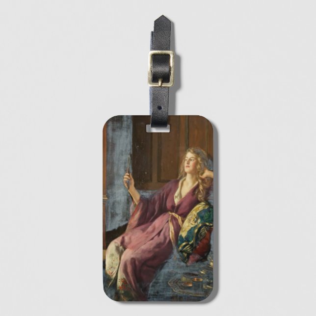 Etiqueta Para Maletas The Teasing Coquette (by John Collier) (Anverso vertical)