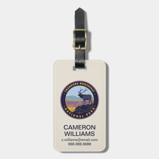 Etiqueta Para Maletas Theodore Roosevelt National Park (Frente Vertical)