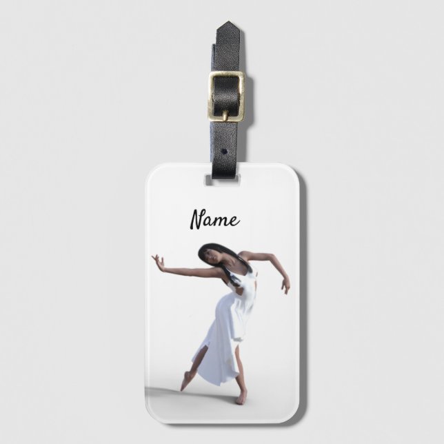Etiqueta Para Maletas Thunder_Cove de bailarina de vestir blanco   (Anverso vertical)