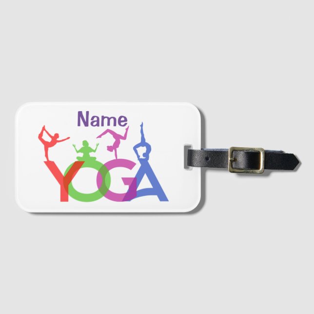 Etiqueta Para Maletas Thunder_Cove: Siluetas de yoga envenenadas (Anverso horizontal)