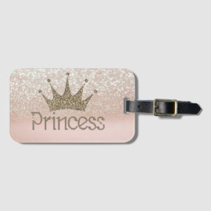 Etiqueta Para Maletas Tiara Encantadora, Princesa, Bokeh Brillante