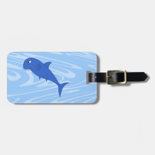 Etiqueta Para Maletas Tiburón del dibujo animado