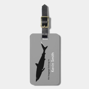 Etiqueta Para Maletas tiburón negro de viaje personalizado