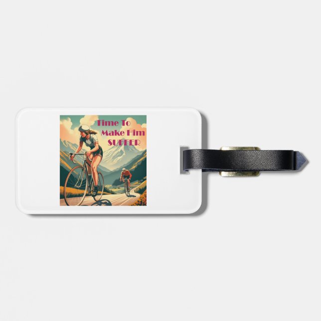 Etiqueta Para Maletas Tiempo De Hacerlo Sufrir Ciclismo (Atrás Horizontal)