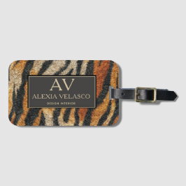 Etiqueta Para Maletas Tiger Print Elegant Wildlife Luxury