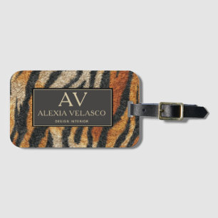 Etiqueta Para Maletas Tiger Print  Elegant Wildlife Luxury