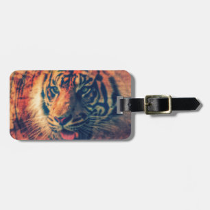 Etiqueta Para Maletas Tiger Spring Faux Wood Grunge