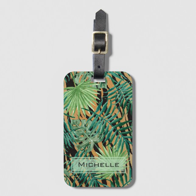 Etiqueta Para Maletas Tiger Stripes Jungle Camouflage Personalised (Anverso vertical)