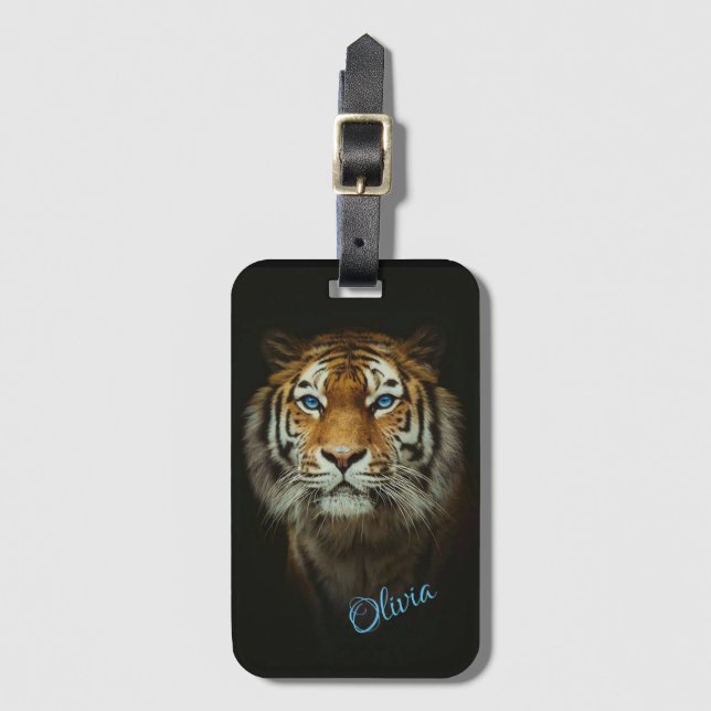 Etiqueta Para Maletas Tigre (Anverso vertical)