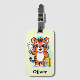 Etiqueta Para Maletas Tigre aventurero lindo