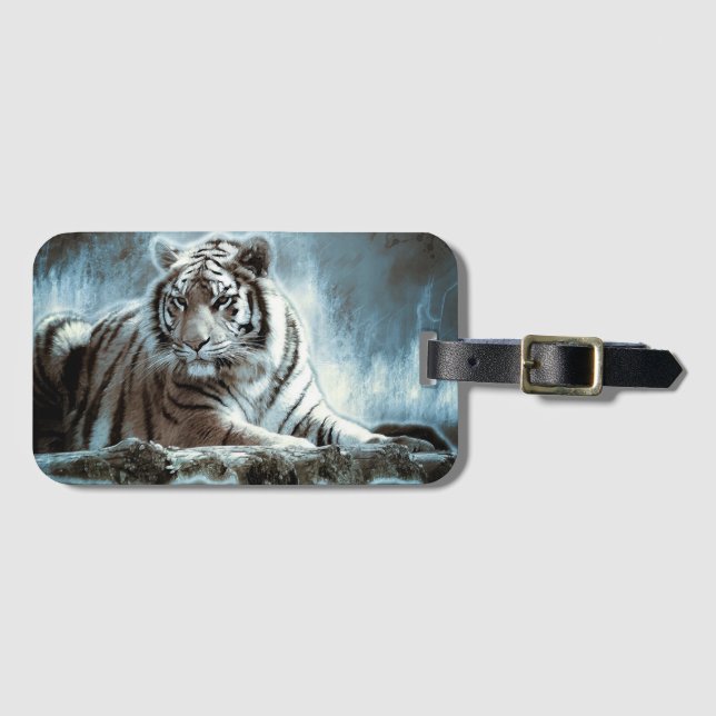 Etiqueta Para Maletas Tigre blanco (Anverso horizontal)