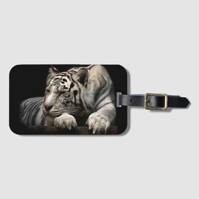 Etiqueta Para Maletas Tigre blanco (Anverso horizontal)