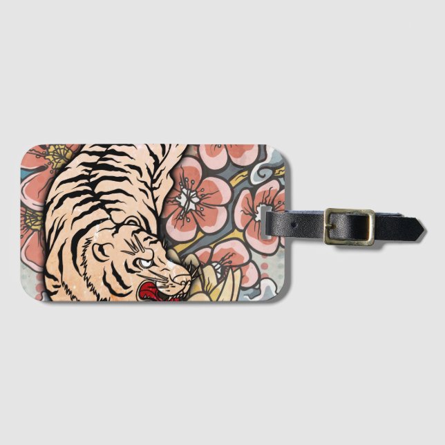 Etiqueta Para Maletas Tigre blanco (Anverso horizontal)