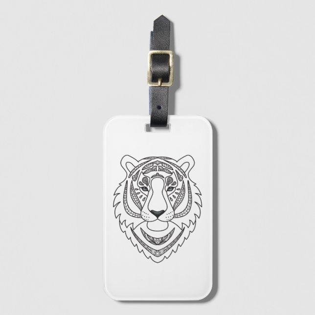 Etiqueta Para Maletas Tigre blanco inspirado (Anverso vertical)