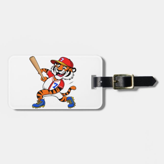 Etiqueta Para Maletas Tigre de béisbol (Frente Horizontal)