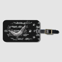 Etiqueta Para Maletas Tigre de cerdo del norte Musky Pescador