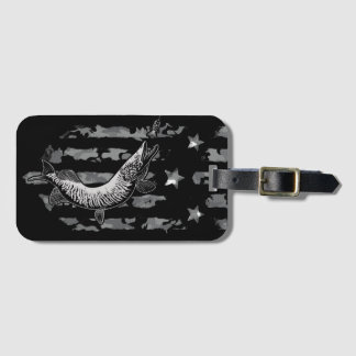 Etiqueta Para Maletas Tigre de cerdo del norte Musky Pescador