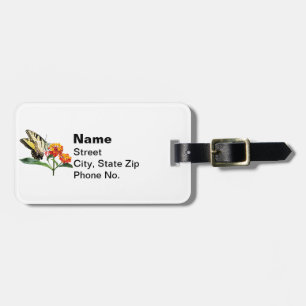 Etiqueta Para Maletas Tigre Swallowtail en Lantanas