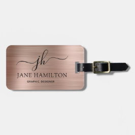 Etiqueta Para Maletas Tinte Rosa Personalizado con Letra Script