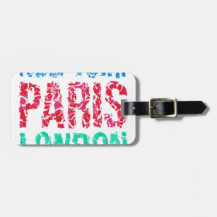 Etiqueta Para Maletas Tipografía de Nueva York París Londres de la
