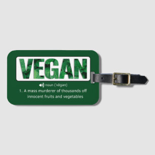 Etiqueta Para Maletas Tipografía divertida de citas en vegan