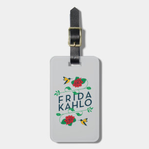 Etiqueta Para Maletas Tipografía floral de Frida Kahlo el  