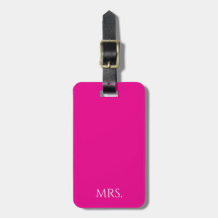 Etiqueta Para Maletas Tipografía mínima rosa “Sra”