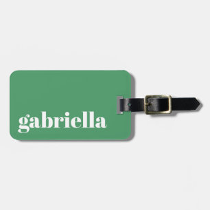 Etiqueta Para Maletas Tipografía Personalizada Nombre Verde Lindo y Negr