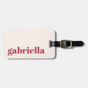 Etiqueta Para Maletas Tipografía Personalizada Simple Magenta Negrita No