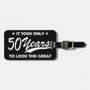 Etiqueta Para Maletas Tipografía Retro Divertida Cumpleaños 50