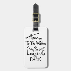 Etiqueta Para Maletas ¡Tírame a los lobos! Cita motivadora